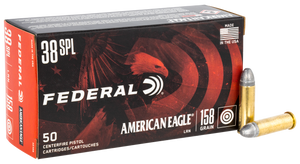 Federal American Eagle Pistol 38 Special Lead Round Nose 158 Grain 50 Rounds