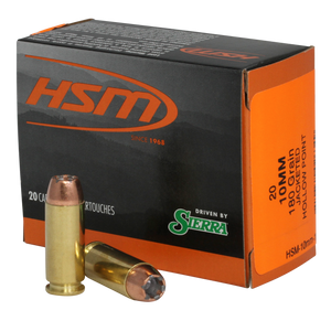 HSM 10MM15N20 Pro Pistol  10mm Auto 180 gr Jacket Hollow Point 20 Rounds
