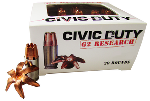 G2 Research G00617 Civic Duty  45ACP+P 168gr Copper Expansion Projectile 20 Rounds
