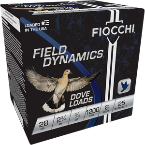 Fiocchi Dove & Target Loads 28 ga. 2.75 in. 3/4 oz. 8 Shot 25 rd.