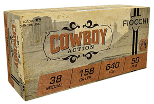 Fiocchi Cowboy Action 38 Special Lead Flat Point 158 Grain 50 Rounds