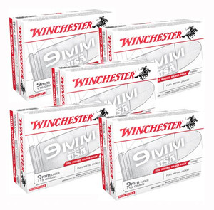 Winchester USA 9mm Luger Full Metal Jacket 115 Grain 200 Rounds