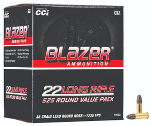 CCI Blazer Rimfire Ammo 22 LR. 38 gr. RN 525 rd.