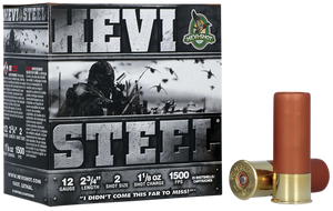 HEVI-Shot HS61222 HEVI-Steel  12Gauge 2.75" 1 1/8oz 2Shot 25 Rounds