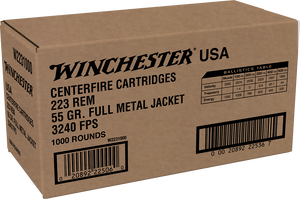 Winchester Ammo W2231000 223 Remington Full Metal Jacket 55 Grain 1000 Rounds