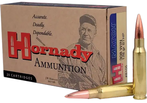Hornady Match 308 Winchester Boat Tail Hollow Point 178 Grain 20 Rounds