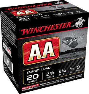 Winchester AA Target Load 20 ga. 2.75 in. 7/8 oz. 9 Shot 25 rd.