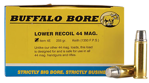 Buffalo Bore Ammunition 4E20 Low Recoil Strictly Business 44Rem Mag 255gr Hard Cast 20 Rounds