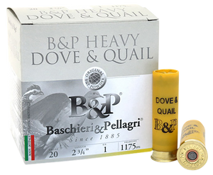 B&P Dove & Quail Shotgun Loads 20 ga. 2.75 in. 1 oz. 1175 FPS 8 Shot 25 rd.