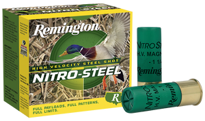 Remington Ammunition 20803 Nitro-Steel High Velocity 12Gauge 2.75" 1 1/8oz 4Shot 25 Rounds