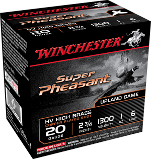 Winchester Super Pheasant Shotgun Load 20 ga. 2.75 in. 1 oz. HV HB 6 Shot 25 rd.