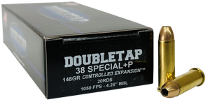 DoubleTap Ammunition 38SP148CE   38Special 148gr Controlled Expansion JHP 20 Rounds