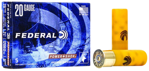 Federal Power-Shok Shotgun Ammo 20 ga. 2.75 in. 20 Pellets 3 Buck 5 rd.
