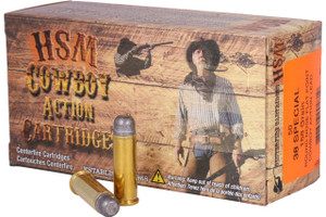Hsm Cowboy Action 38 Special Round Nose Flat Point 158 Grain 50 Rounds