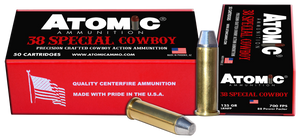 Atomic Ammunition 451 Cowboy Action Precision Craft 38Special 125gr Lead Round Nose Flat Point 50 Rounds