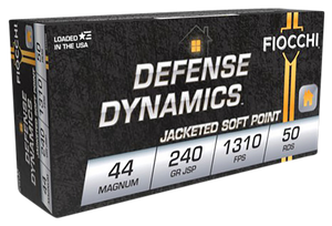 Fiocchi Shooting Dynamics 44 Remington Magnum Jacketed Soft Point 240 Grain 50 Rounds