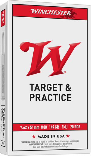 Winchester, Usa Rifle, 7.62x51mm Nato, Full Metal Jacket, 149 Grain, 20 Rounds
