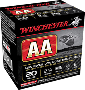 Winchester AA Low Recoil Load 20 ga. 2.75 in. 7/8 oz. 8 Shot 25 rd.