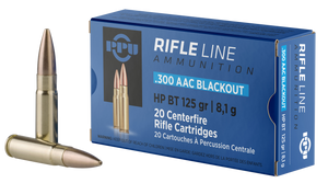 PrviPartisan Standard 300 Aac Blackout HollowPoint BoatTail 125 Grain 20 Rounds
