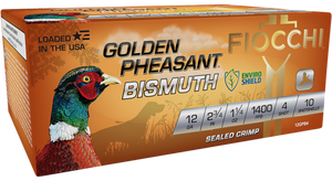 Fiocchi Golden Pheasant Bismuth Shotgun Ammo 12 ga. 2.75 in. 1 1/4 oz. 4 Shot 10 rd.