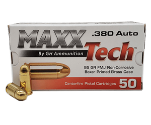 MAXXTech Pistol Ammo 380 ACP 95 gr. FMJ 50 rd.