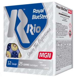 Rio Ammunition RBSM364 Royal BlueSteel Magnum 12Gauge 3" 1 1/4oz 4Shot 25 Rounds