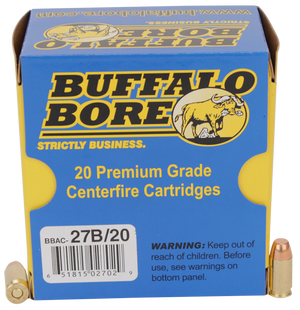Buffalo Bore Ammunition 27B20 Personal Defense Strictly Business 380ACP +P 95gr Full Metal Jacket Flat Nose 20 Rounds