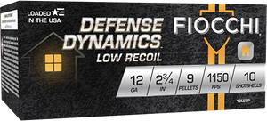 Fiocchi 12LE9P Defense Dynamics Low Recoil 12Gauge 2.75" 1Buck Shot 10 Rounds
