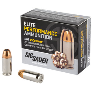 Sig Sauer Elite Performance 45 Acp V Crown Jacketed Hollow Point 230 Grain 20 Rounds