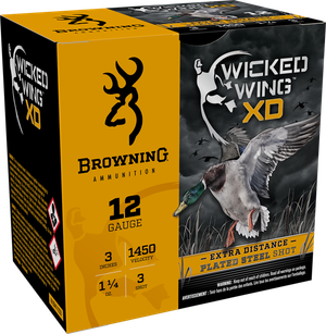 Browning Ammo B193411233 Wicked Wing XD  12Gauge 3" 1 1/4oz 3Shot 25 Rounds