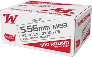 Winchester Ammo WM193 5.56mm Full Metal Jacket 55 Grain 500 Rounds