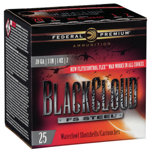 Federal Premium Black Cloud Waterfowl Shotgun Ammo 20 ga. 3 in. 1 oz. 2 Shot 25 rd.