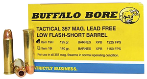 Buffalo Bore Ammunition 19H20 Buffalo-Barnes Strictly Business 357Mag 125gr Barnes VOR-TX XPB Lead Free 20 Rounds