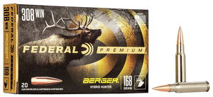 Federal Premium Berger Hybrid Hunter 308 Winchester 168 Grain 20 Rounds