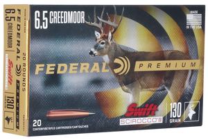 Federal Premium 6.5 Creedmoor Swift Scirocco II 130 Grain 20 Rounds