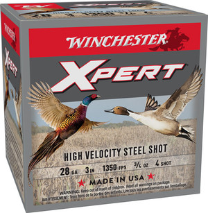 Winchester Xpert Hi-Veloctiy Steel Shotgun Ammo 28 ga. 3 in. 3/4 oz. 4 Shot Pheasant/Duck 25 rd.