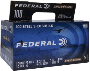 Federal Speed-Shok Load 12 Gauge 3 in. 1 1/4 oz. 4 Shot 100 rd.