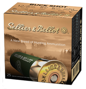 Sellier & Bellot SB12BSB Hunting  12Gauge 2.75" 27Pellets 1 1/4oz 4Buck Shot 25 Rounds