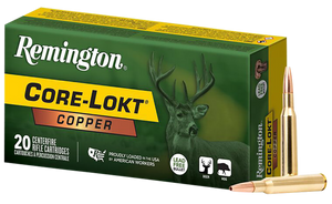 Remington Ammunition R27856 Core-Lokt Copper 243Win 85gr Copper Hollow Point 20 Rounds