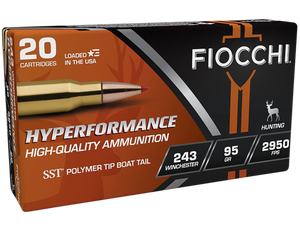 Fiocchi Hyperformance Hunt 243 Winchester Super Shock Tip 95 Grain 20 Rounds
