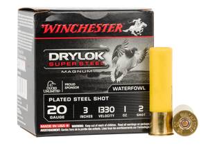 Winchester Drylok Magnum Plated Load 20 ga. 3 in. 1 oz. 2 Shot 25 rd.