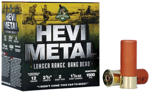 HEVI-Metal HS38702 HEVI-Metal Longer Range 12Gauge 2.75" 1 1/8oz 2Shot 25 Rounds