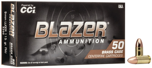 CCI Blazer Brass Pistol Ammo 9mm Luger 115 gr. FMJ Round Nose 50 rd.