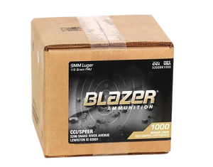 CCI Blazer Brass 9mm Luger Full Metal Jacket 115 Grain 1000 Rounds