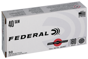 Federal Range Target Practice 40 S&W Full Metal Jacket 180 Grain 50 Rounds