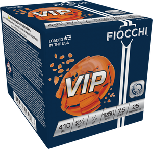 Fiocchi VIP Target Shotgun Loads 410 ga. 2.5 in. 1/2 oz. 1250 FPS 7.5 Shot 25 rd.