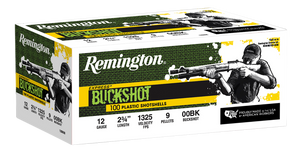 Remington Express Buffered Buckshot Loads 12 ga. 2.75 in. 9 Pellet 00 Buck Shot 100 rd.
