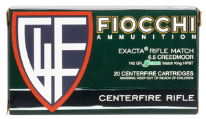 Fiocchi 65CMMKC Hyperformance Compete 6.5Creedmoor 142gr Sierra MatchKing BTHP 20 Rounds