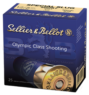 Sellier & Bellot SB12SLUG Shotgun  12Gauge 2.75" 1oz Rifled Slug Shot 25 Rounds