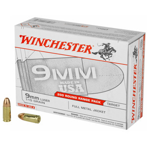 Winchester, Usa Pistol, 9mm Luger, Full Metal Jacket, 115 Grain, 200 Rounds